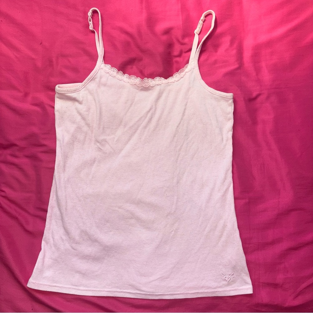 Justice Light Pink Lace Camisole Top
